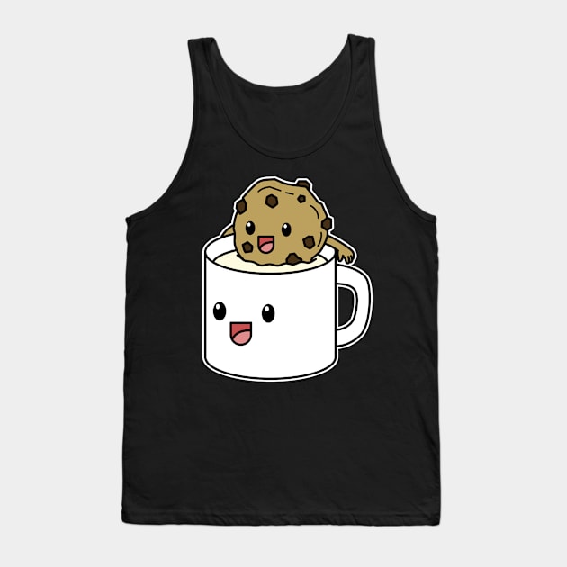 Chocolate Chips Cookie and Milk Tank Top by rudypagnel